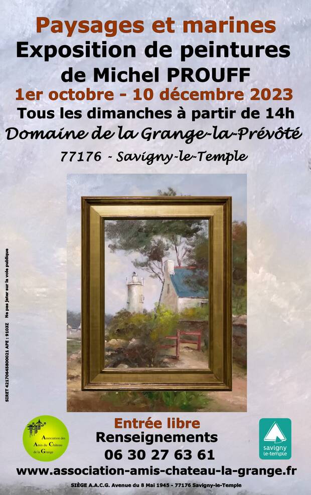 Affiche exposition de peintures de Michel Prouff du 1 octobre au 10 décembre 2023
