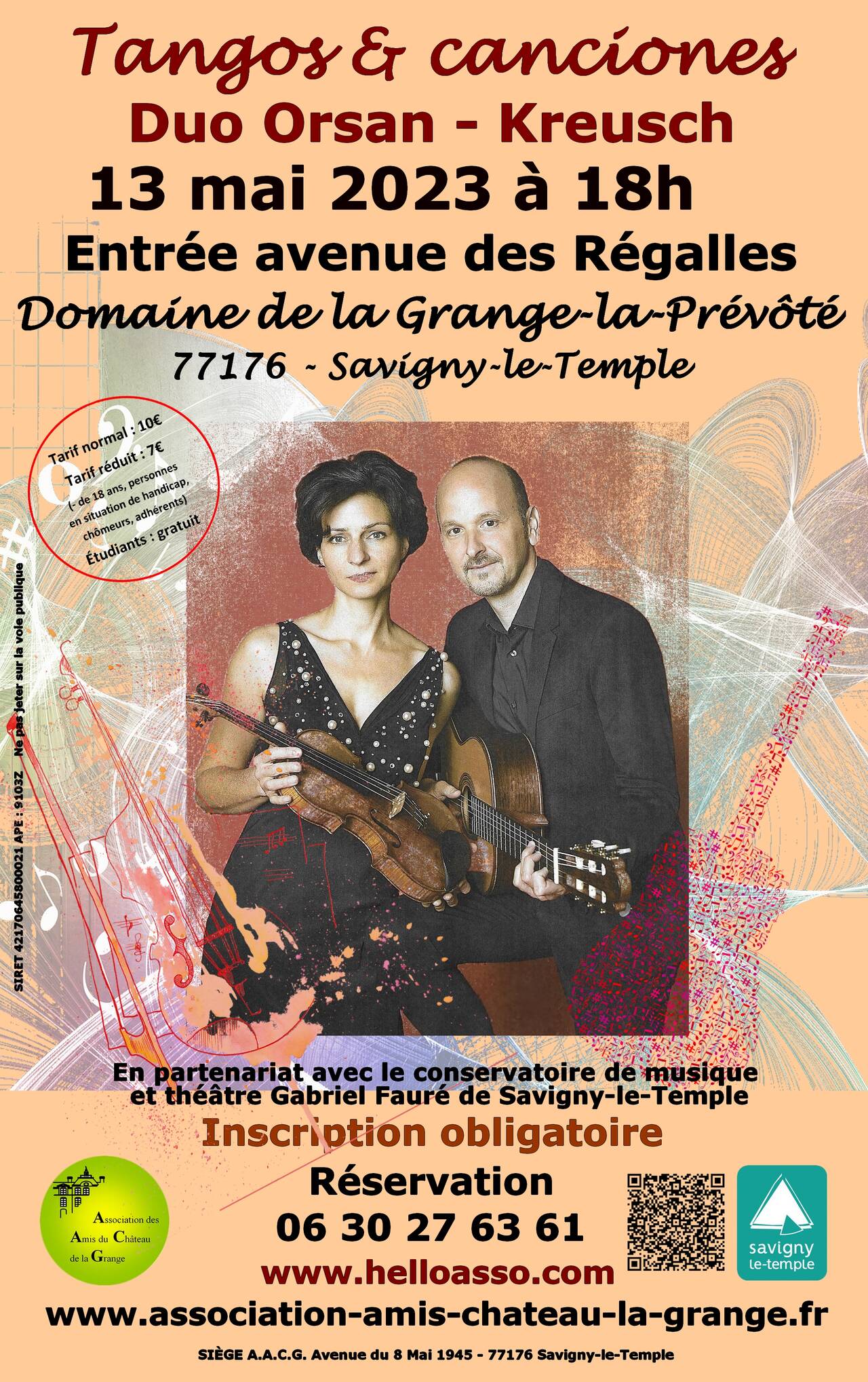 Affiche du concert de Duo Orsan - Kreusch du 13 mai 2023