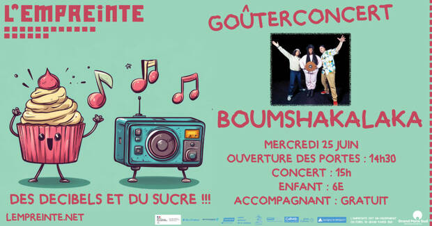 Affiche pour le goûter concert à l'Empreinte du 25 juin à 14h30