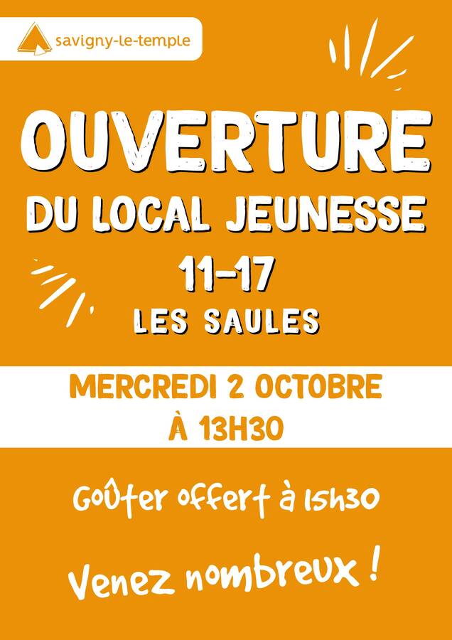 Affiche ouverture du local jeunesse 11-17 le 2 octobre 2024