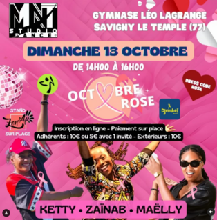 Affiche pour octobre rose de l'association MNT le 13 octobre 2024