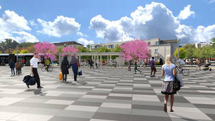 Perspective de la place de la gare