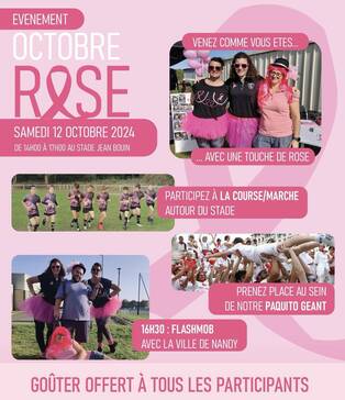 Affiche pour la course pour octobre rose du 12 octobre 2024
