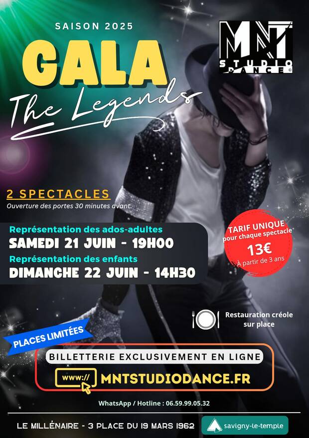 Affiche pour le gala the legends du 21 et 22 juin au Millénaire