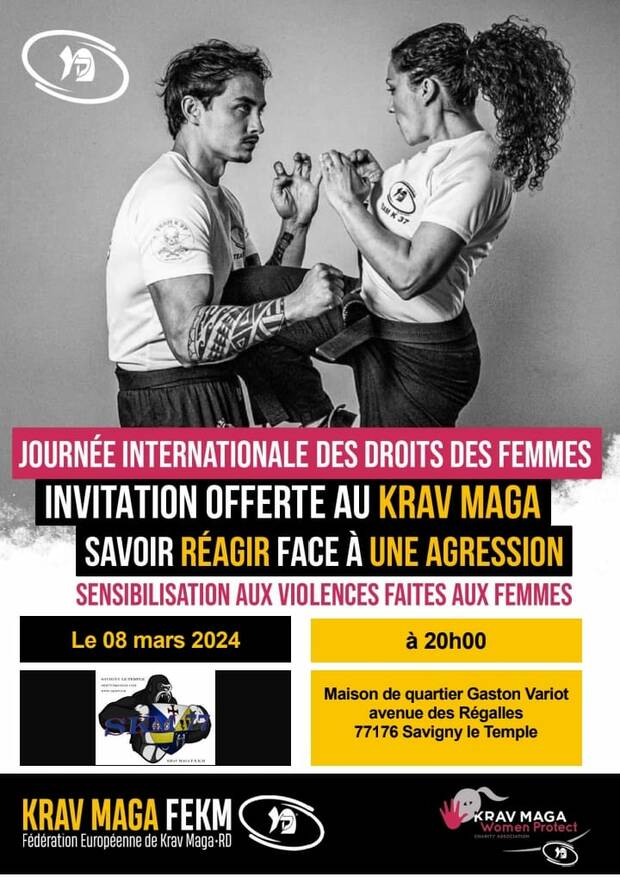 Affiche pour une initiation au krav maga