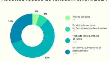 Graphique expliquant les recettes réelles de fonctionnement