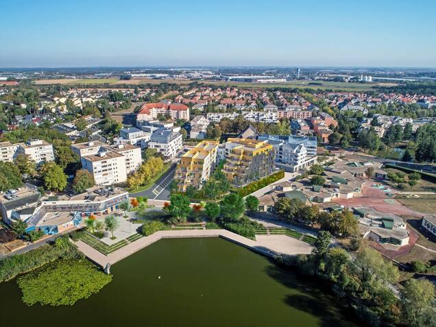 Vue aérienne du miroir d'eau