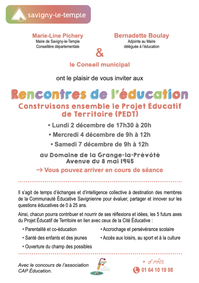 Affiche pour la rencontre de l'éducation