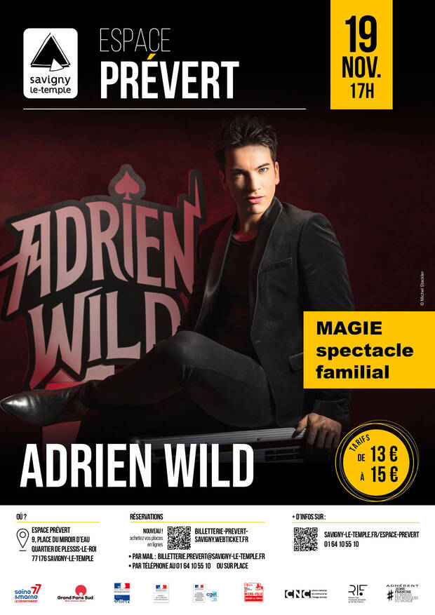 Affiche de Adrien wild à l'espace Prévert le 19 novembre