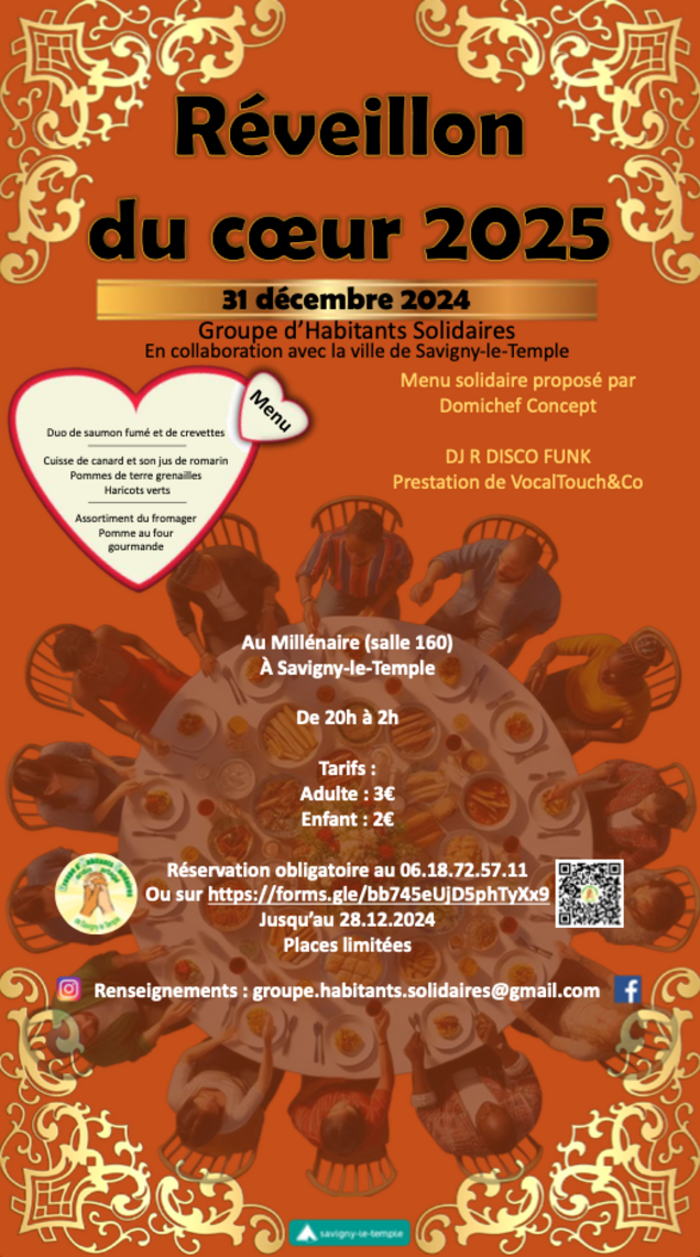 Affiche du réveillon du coeur 31 décembre 2024