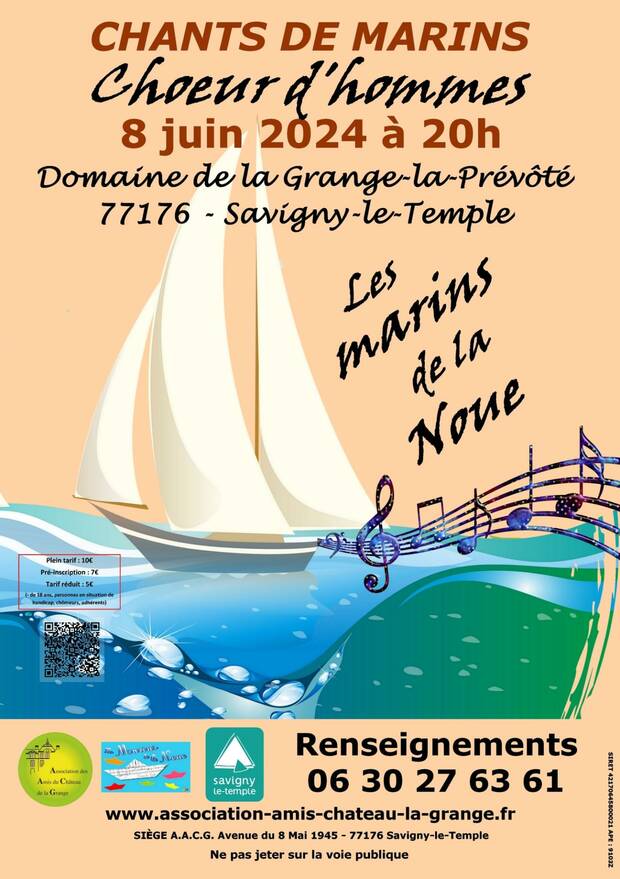 Affiche du concert des chants de marins choeur d'hommes du 8 juin 2024