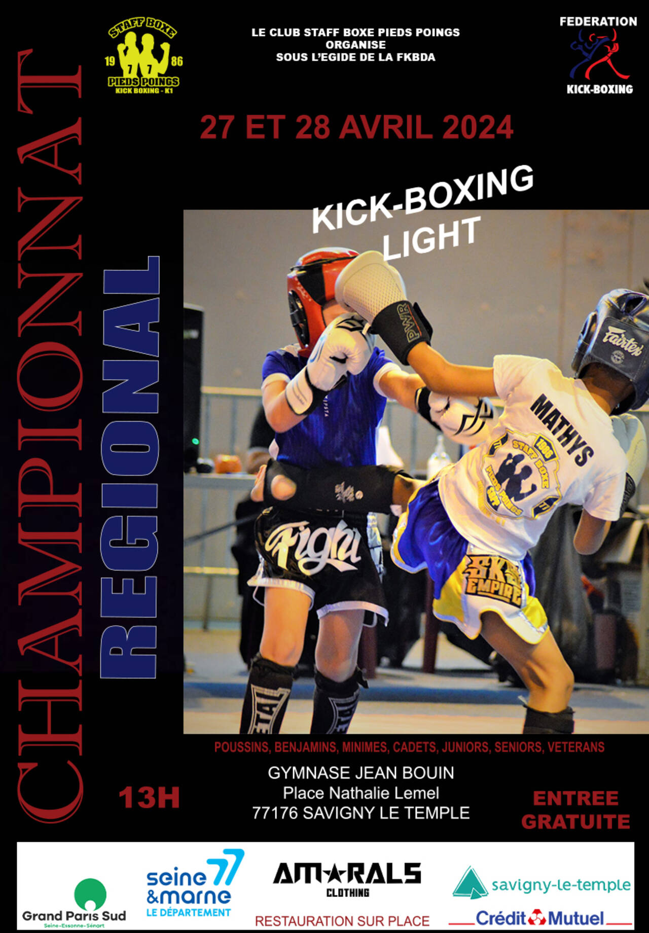 Affiche du championnat régional de Kick-boxing light