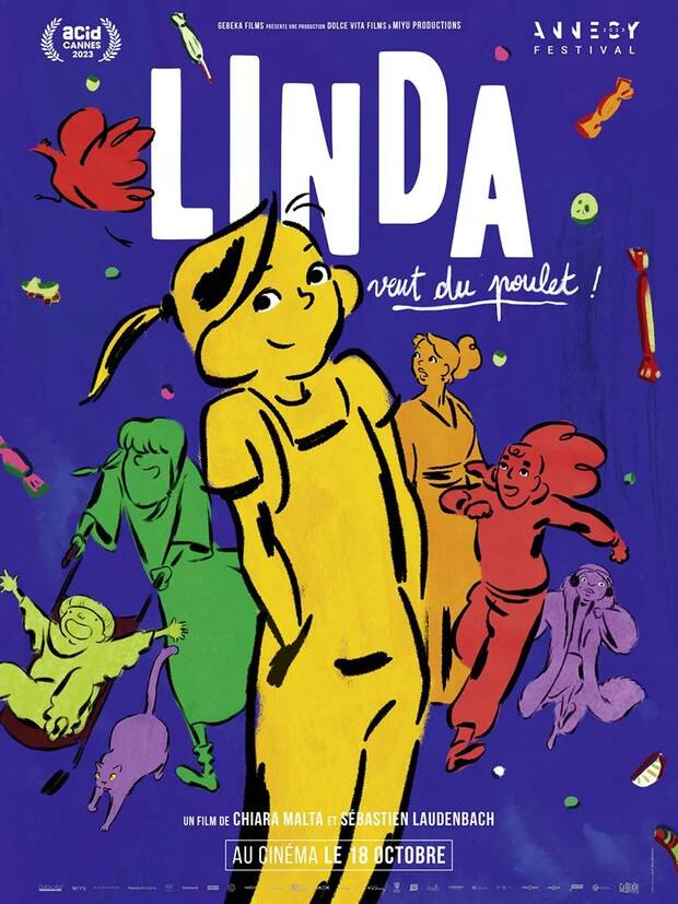 Affiche du dessin animé Linda veut du poulet