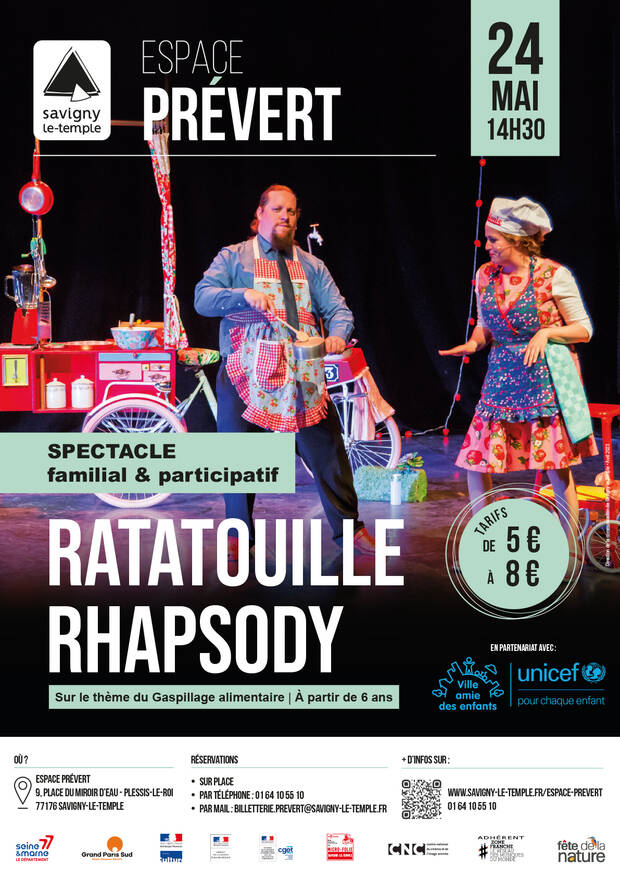 Affiche du spectacle Ratatouille RHAPSODY à l'espace Prévert le 24 mai