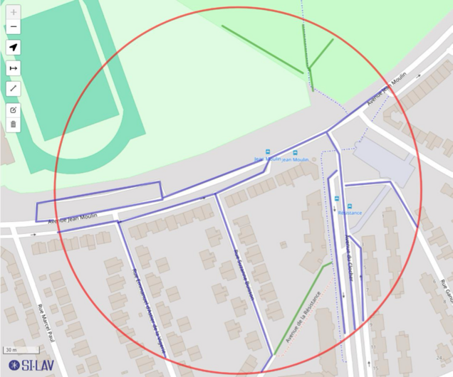 Plan d'une zone de la ville