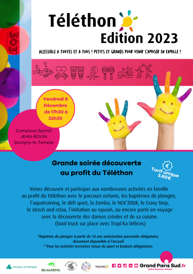 Affiche du téléthon du 8 décembre 2023
