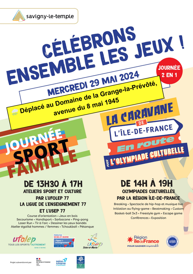 Affiche pour célébrer les jeux du 29 mai 2024