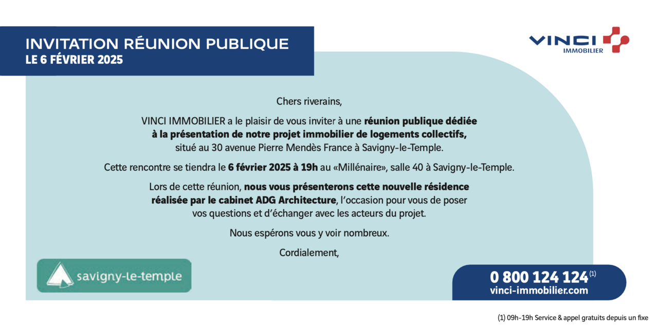 Invitation à une réunion publique le 6 février 2025
