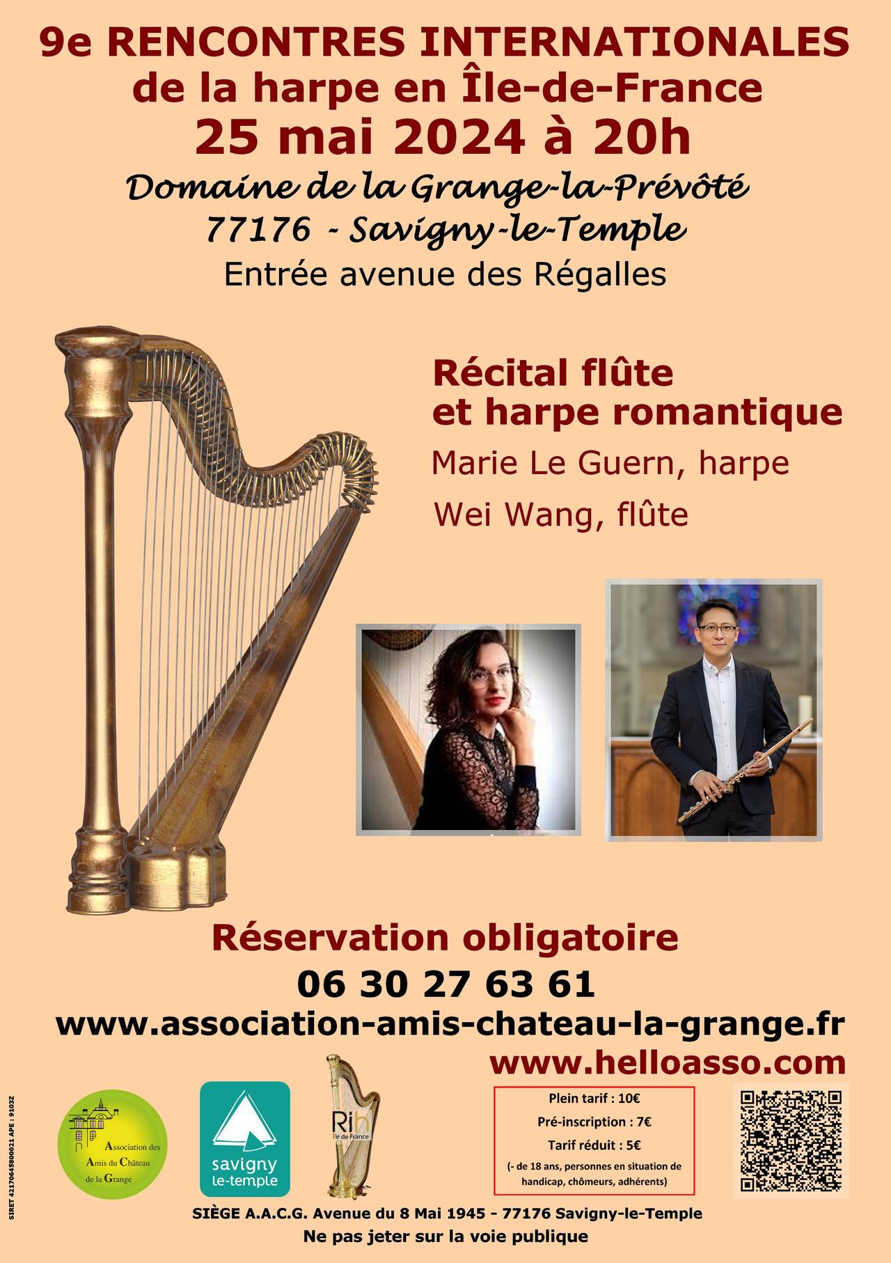 Affiche de la 9e rencontres internationales de la harpe en Île de France