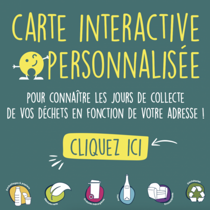 Affiche pour la carte intéractive personnalisée pour connaitre les jours de collecte des déchets