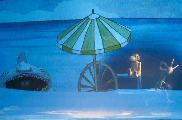 Affiche pour le spectacle la chaise bleue