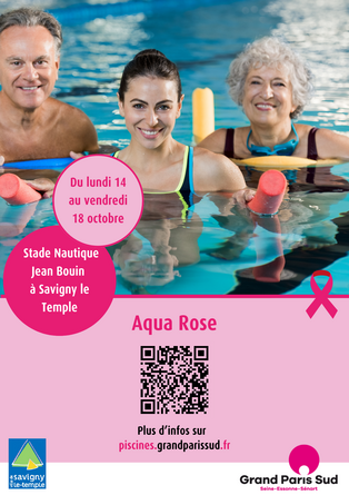 Affiche pour octobre rose au stade nautique du 14 au 18 octobre 2024