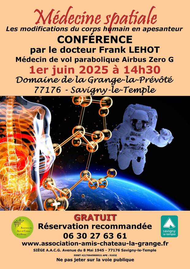 Affiche conférence médecine spatiale du 1 juin 2025