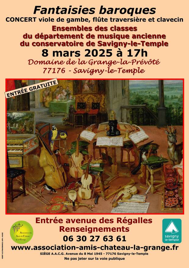 Affiche du concert fantaisies baroques du 8 mars 2025