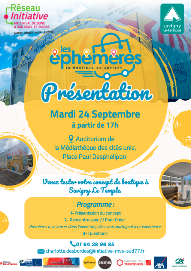 Affiche de présentation de la boutique éphémère du 24 septembre 2024