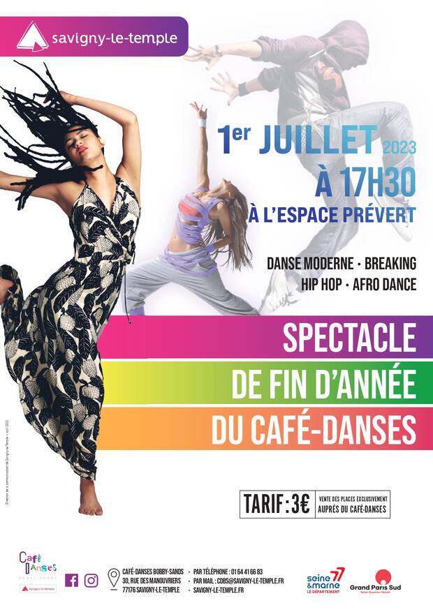 Affiche spectacle de fin d'année du café danse Bobby Sand du 1 juillet 2023