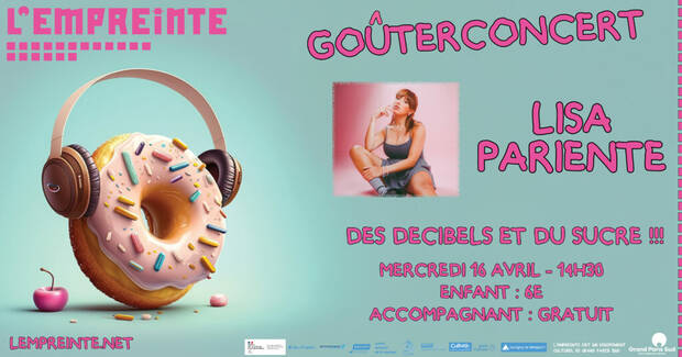 Affiche du goûter concer à l'Empreinte du 16 avril