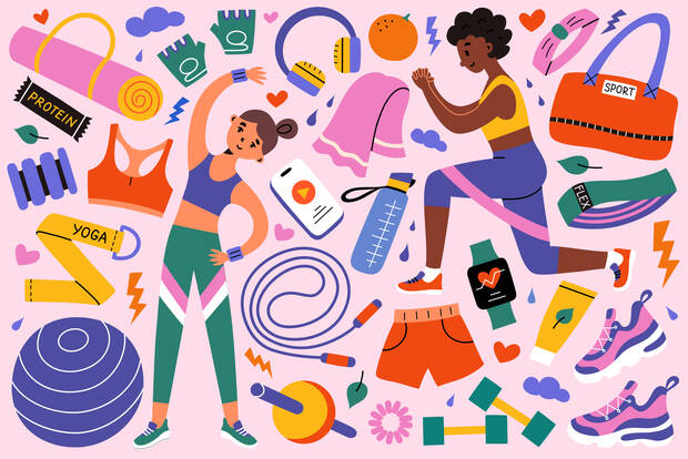 Illustration de femmes faisant du sport
