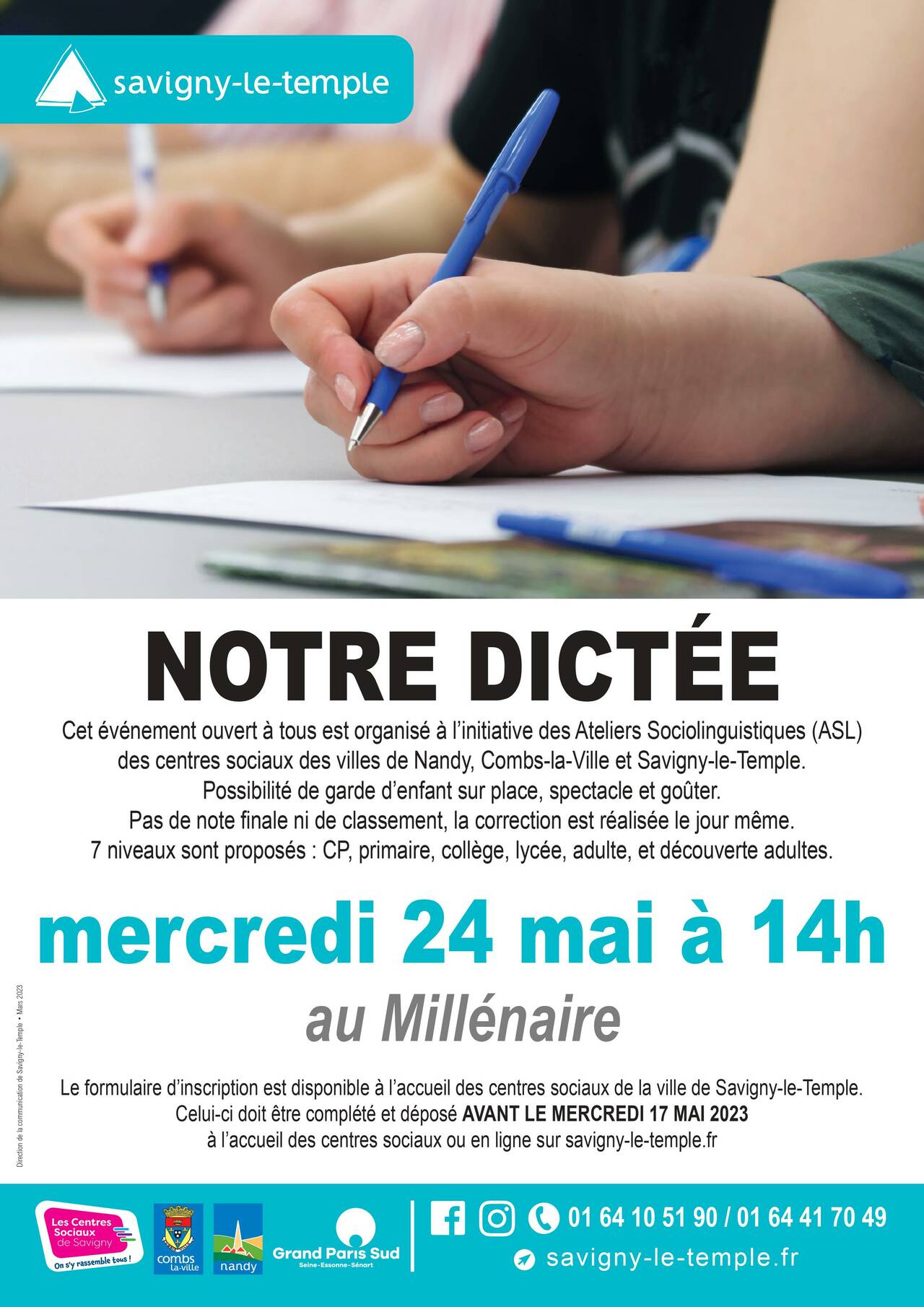 Affiche de la dictée du 24 mai 2023