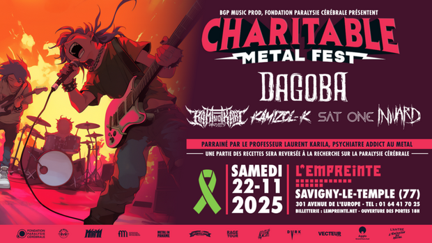Affiche du concert de Charitable Metal Fest à l'Empreinte le 22 novembre 2025