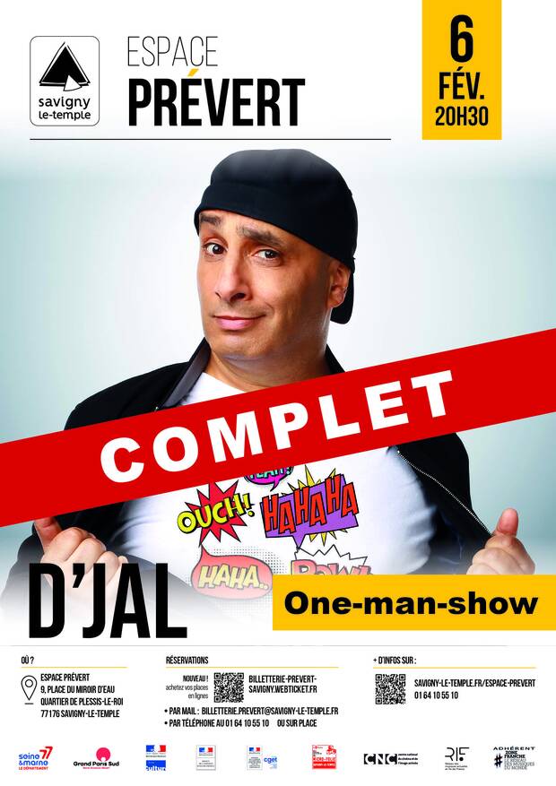 Affiche du spectacle de D'jal le 6 février à l'espace Prévert