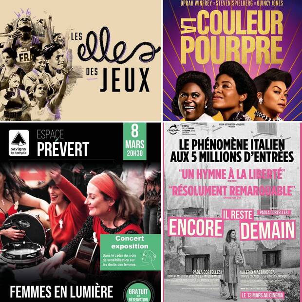 Plusieurs affiches pour la journée internationale des droits des femmes à Prévert