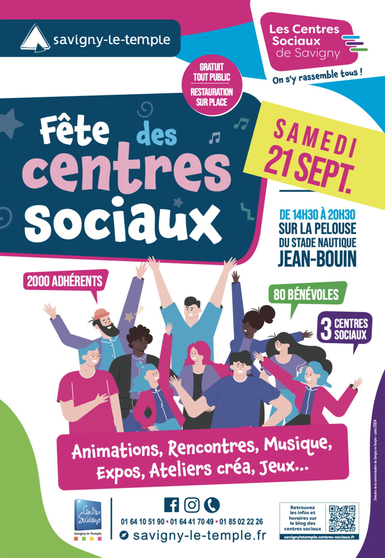 Affiche de la fête des centres sociaux du 21 septembre