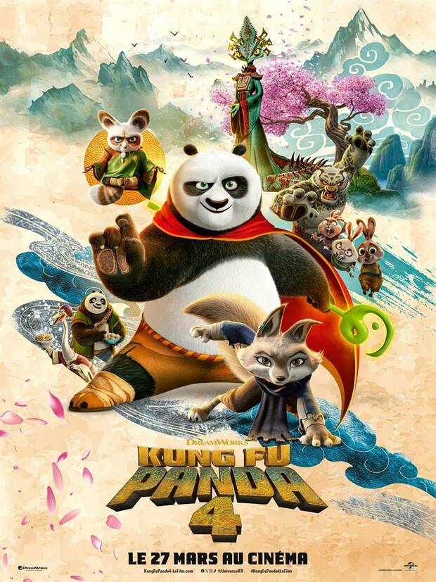 Affiche du dessin animé Kung fu panda 4