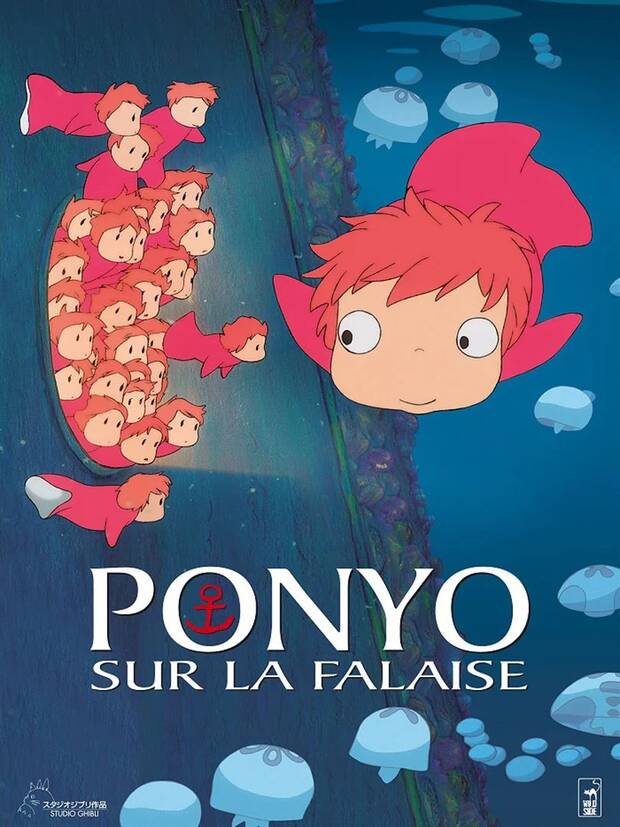 Affiche du dessin animé Ponyo sur la falaise